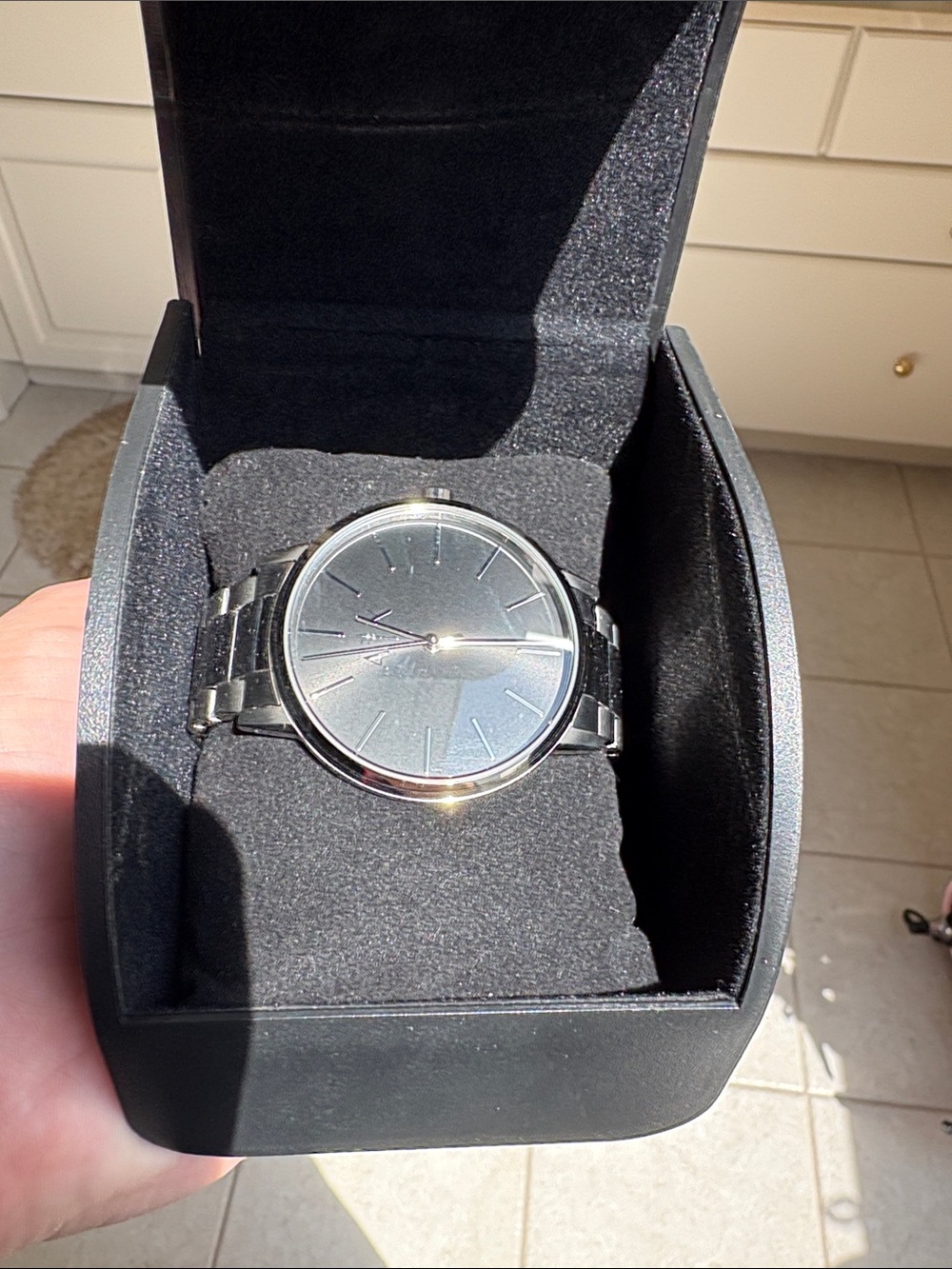 Armani Exchange Men's Silver Stainless Steel Dress Watch